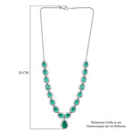 Smaragd-Quarz-Triplette Halskette, ca. 45 cm, 925 Silber platiniert, ca. 26.73 ct