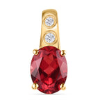 Lab Grown Padparadscha-Saphir, Weißer Zirkon Anhänger 925 Silber Gelbgold Vermeil ca. 2.72 ct