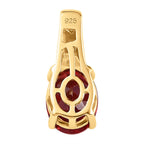 Lab Grown Padparadscha-Saphir, Weißer Zirkon Anhänger 925 Silber Gelbgold Vermeil ca. 2.72 ct