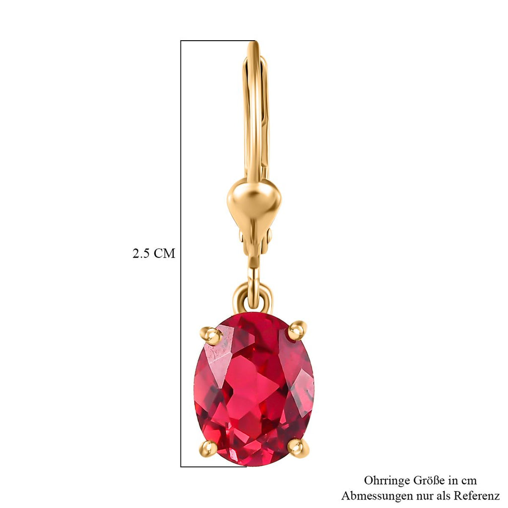 Lab Grown Padparadscha-Saphir Ohrringe, 925 Silber Gelbgold Vermeil, ca. 5.29 ct