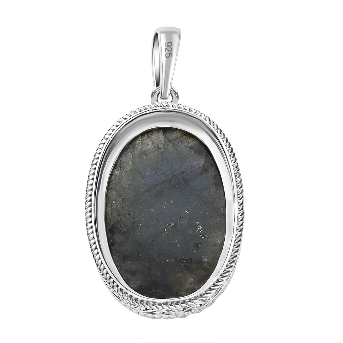 AAA Labradorit Anhänger, 925 Silber platiniert, ca. 35.35 ct