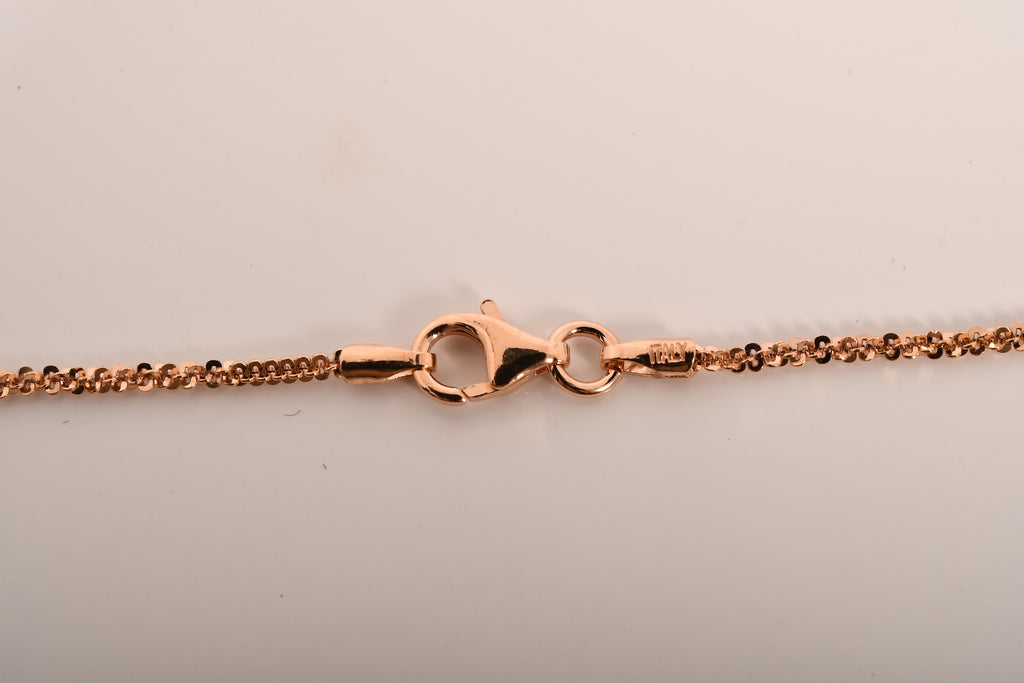 Italienische Rock Kette, 925 Silber rosévergoldet, ca. 45 cm, ca. 2,86g
