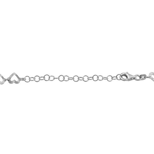 Italienische Diamantschliff Herzkette, 925 Silber vergoldet, 45+5cm