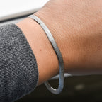 Italienisches Herringbone Armband, ca. 18-21cm, 925 Silber rhodiniert ca. 4,43g