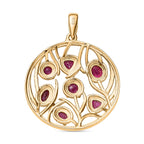 Afrikanischer Rubin (Fissure gefüllt) Anhänger 925 Silber Gelbgold Vermeil ca. 2.43 ct