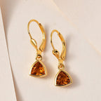 Serra Gaucha Citrin Ohrringe, 925 Silber Gelbgold Vermeil, ca. 1.32 ct