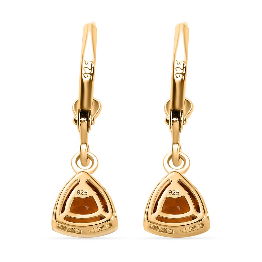 Serra Gaucha Citrin Ohrringe, 925 Silber Gelbgold Vermeil, ca. 1.32 ct