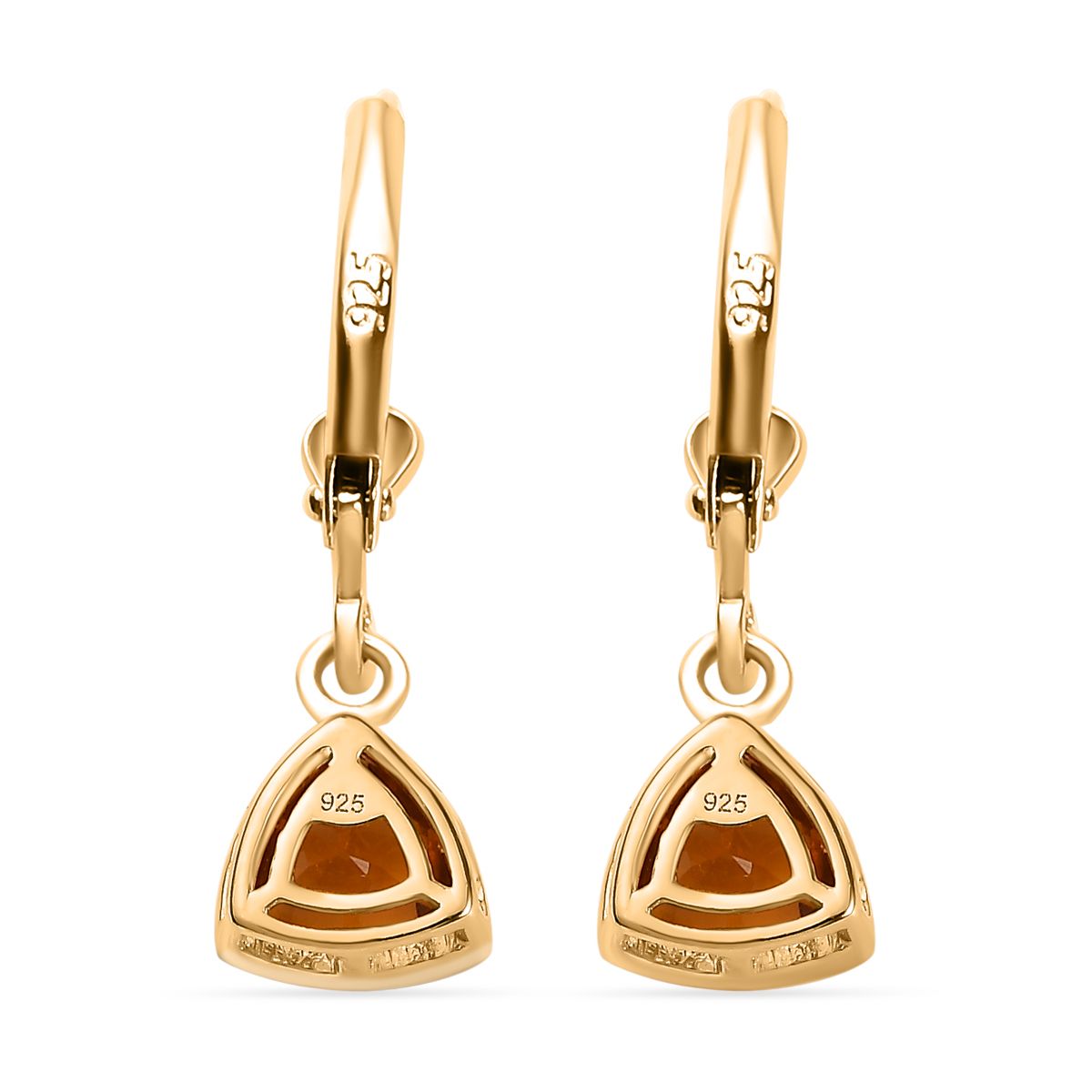 Serra Gaucha Citrin Ohrringe, 925 Silber Gelbgold Vermeil, ca. 1.32 ct