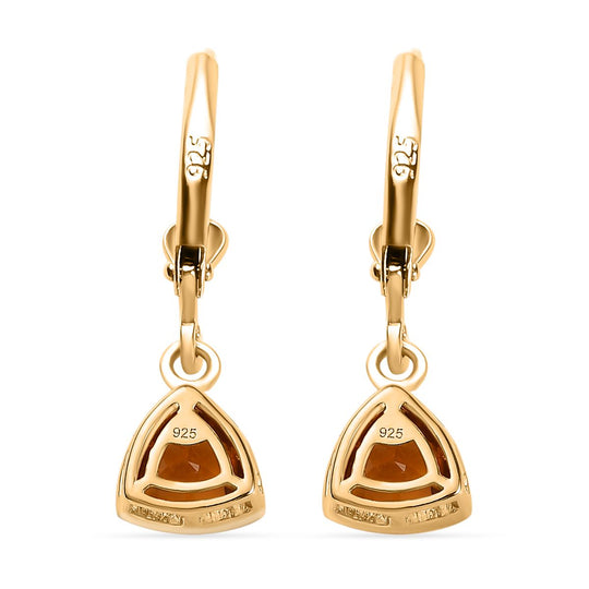 Serra Gaucha Citrin Ohrringe, 925 Silber Gelbgold Vermeil, ca. 1.32 ct