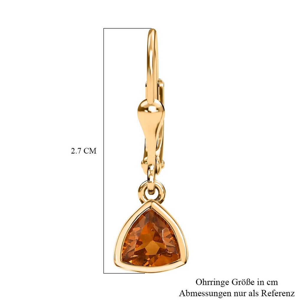 Serra Gaucha Citrin Ohrringe, 925 Silber Gelbgold Vermeil, ca. 1.32 ct