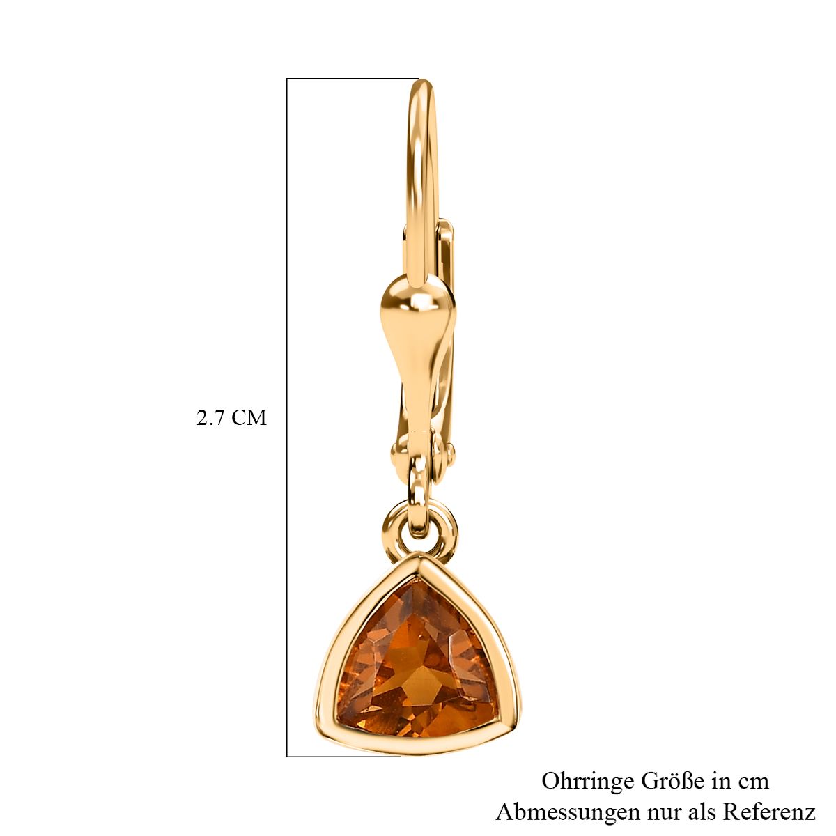 Serra Gaucha Citrin Ohrringe, 925 Silber Gelbgold Vermeil, ca. 1.32 ct