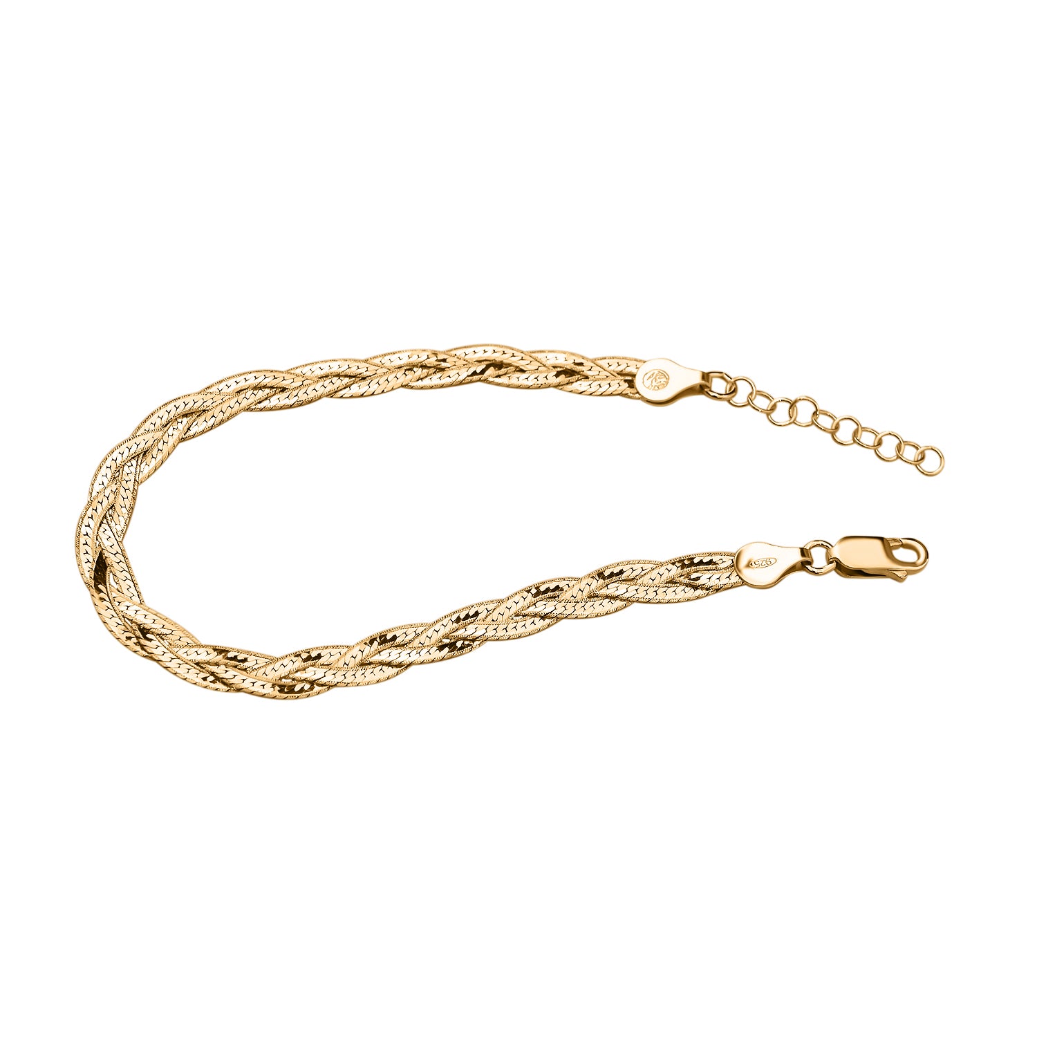 925 Silber vergoldet Armband ca. 18 cm ca. 4,20g