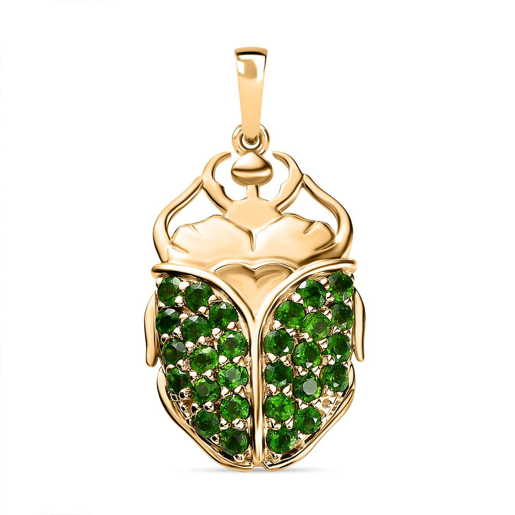 GP Trionfo Kollektion - Natürlicher Chromdiopsid Anhänger, 925 Silber Gelbgold Vermeil ca. 2.20 ct