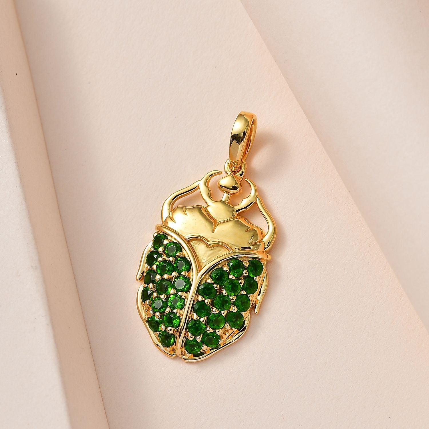 GP Trionfo Kollektion - Natürlicher Chromdiopsid Anhänger, 925 Silber Gelbgold Vermeil ca. 2.20 ct