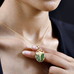GP Trionfo Kollektion - Natürlicher Chromdiopsid Anhänger, 925 Silber Gelbgold Vermeil ca. 2.20 ct
