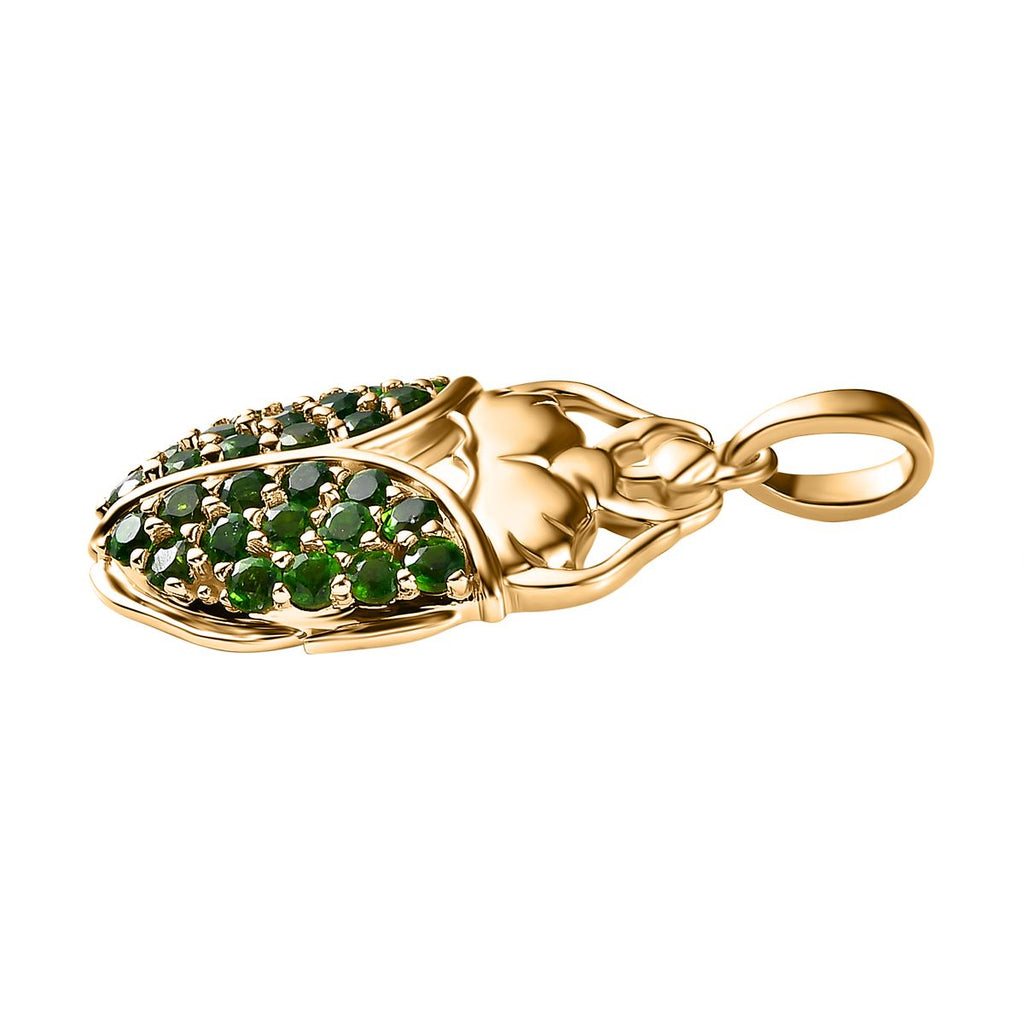 GP Trionfo Kollektion - Natürlicher Chromdiopsid Anhänger, 925 Silber Gelbgold Vermeil ca. 2.20 ct