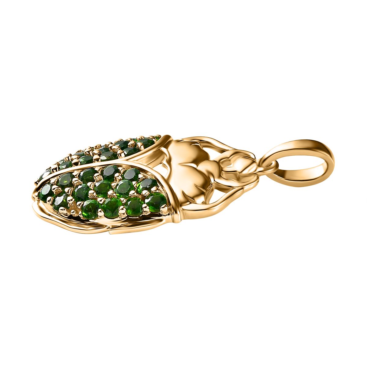 GP Trionfo Kollektion - Natürlicher Chromdiopsid Anhänger, 925 Silber Gelbgold Vermeil ca. 2.20 ct
