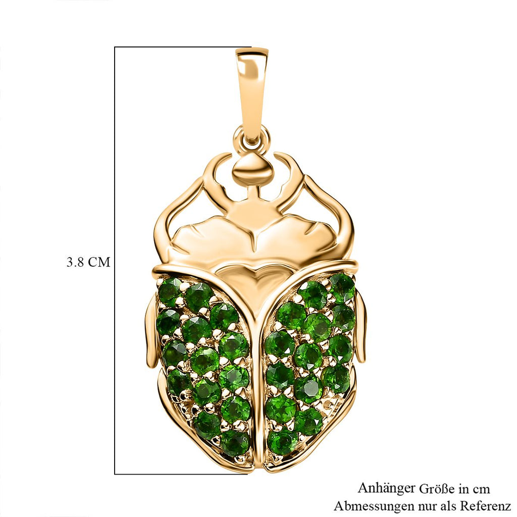 GP Trionfo Kollektion - Natürlicher Chromdiopsid Anhänger, 925 Silber Gelbgold Vermeil ca. 2.20 ct
