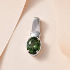 Natürlicher grüner Apatit Anhänger, 925 Silber platiniert ca. 1.18 ct