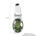 Natürlicher grüner Apatit Anhänger, 925 Silber platiniert ca. 1.18 ct