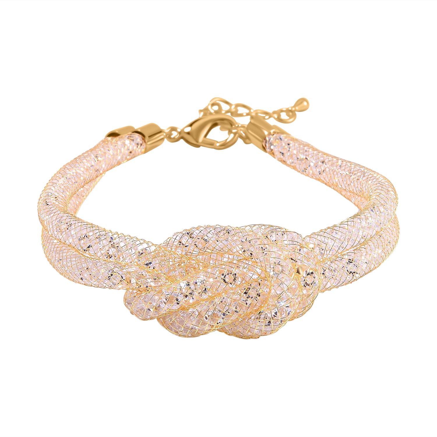 Weißer Kristall Armband ca. 20 cm Reines Messing