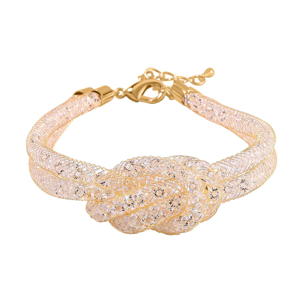 Weißer Kristall Armband ca. 20 cm Reines Messing