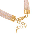 Weißer Kristall Armband ca. 20 cm Reines Messing