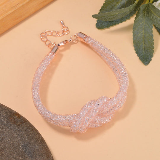 Weißer Kristall Armband ca. 20 cm Reines Messing