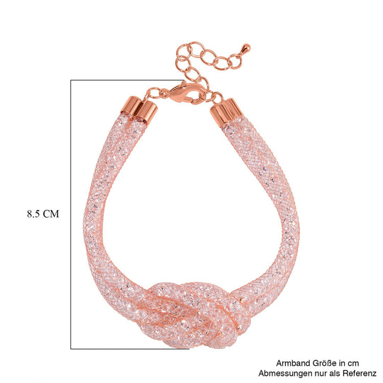 Weißer Kristall Armband ca. 20 cm Reines Messing