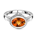 AA Serra Gaucha Citrin Ring, 925 Silber platiniert, (Größe 16.00) ca. 1.63 ct