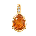 AA Serra Gaucha Citrin, Weißer Zirkon Anhänger 925 Silber Gelbgold Vermeil ca. 4.49 ct