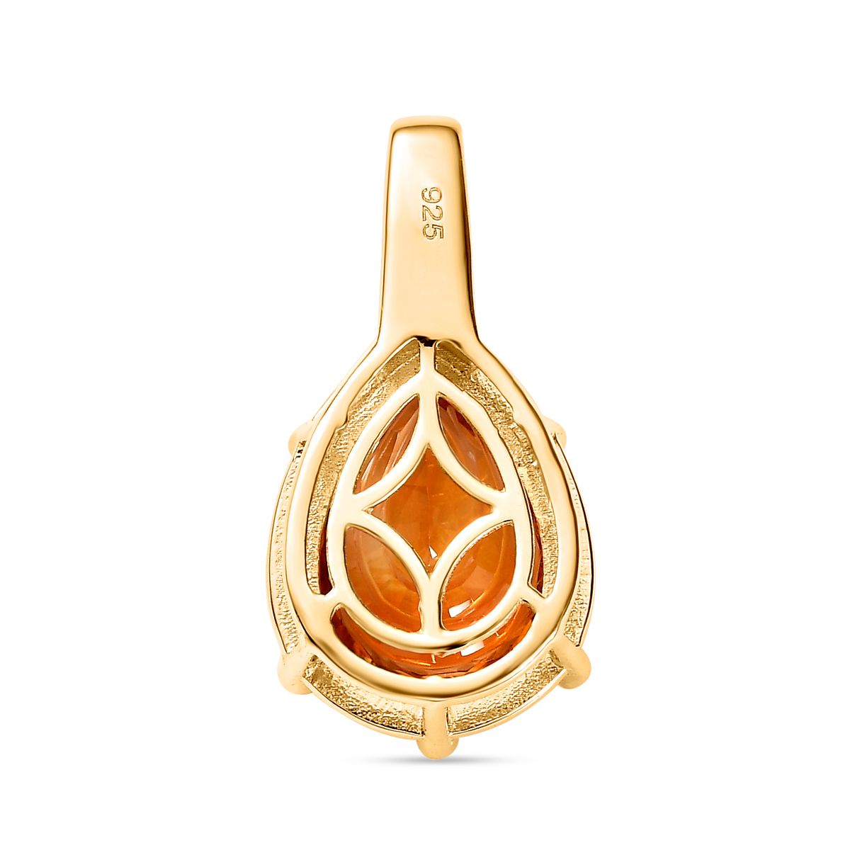 AA Serra Gaucha Citrin, Weißer Zirkon Anhänger 925 Silber Gelbgold Vermeil ca. 4.49 ct