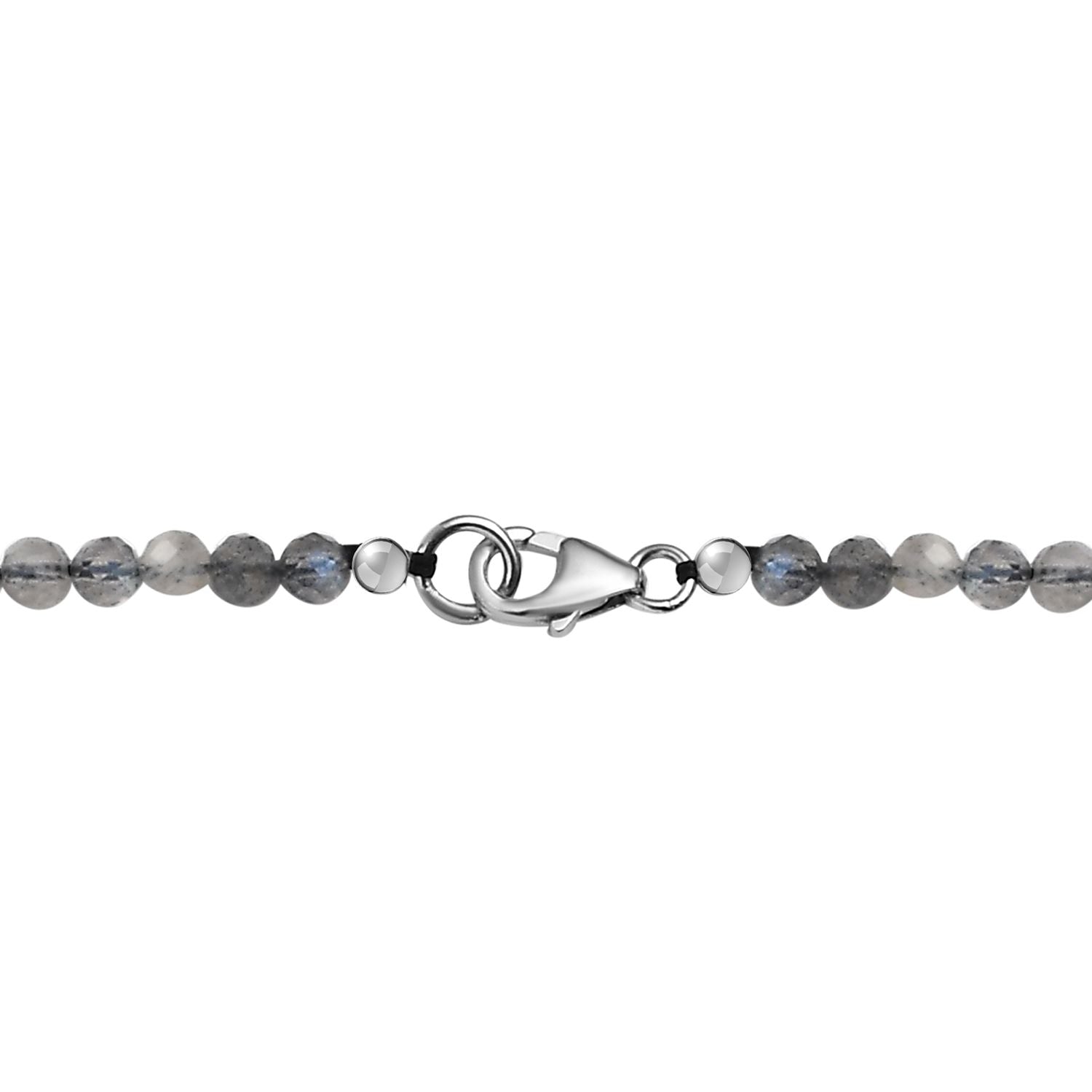 AAA Labradorit Halskette ca. 45 cm 925 Silber platiniert ca. 87.59 ct