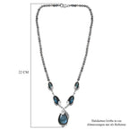 AAA Labradorit Halskette ca. 45 cm 925 Silber platiniert ca. 87.59 ct