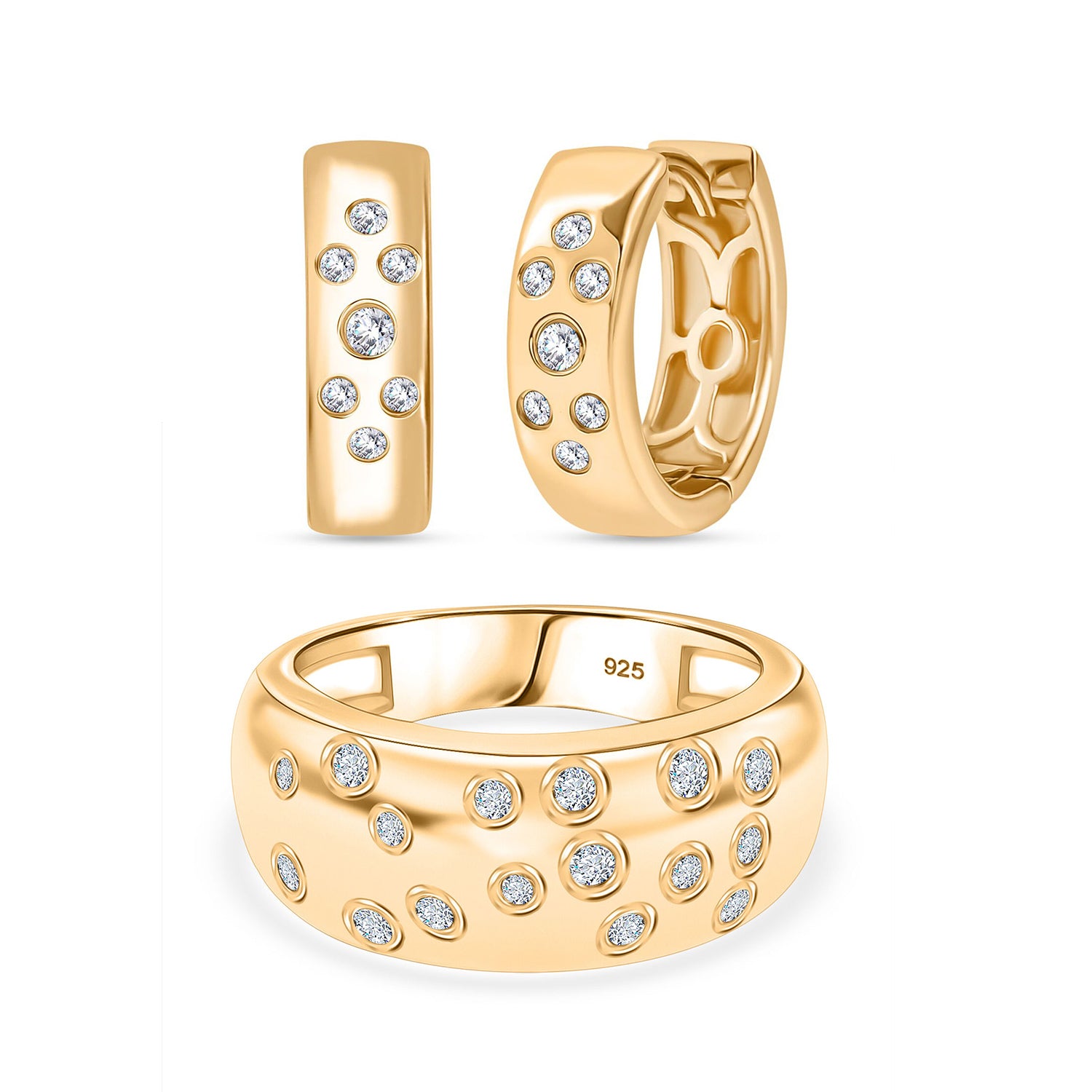 D’Joy Moissanit Ring und Ohrringe