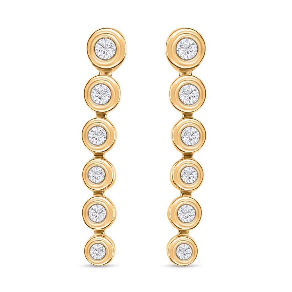 Moissanit Ohrringe, 925 Silber Gelbgold Vermeil, ca. 0.74 ct