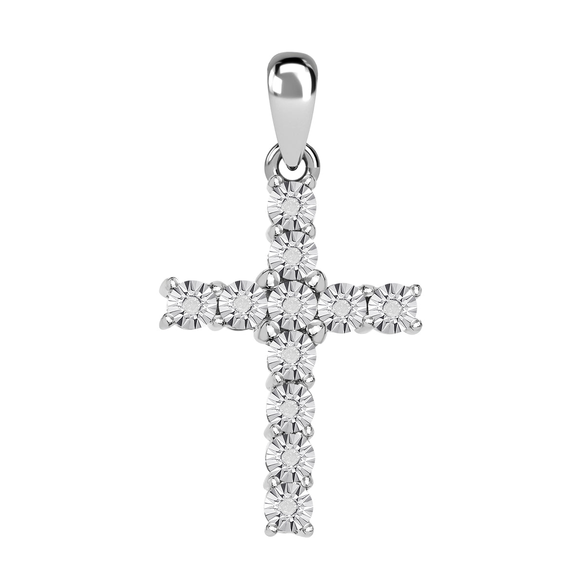 Weißer Diamant Anhänger 925 Silber platiniert ca. 0.05 ct