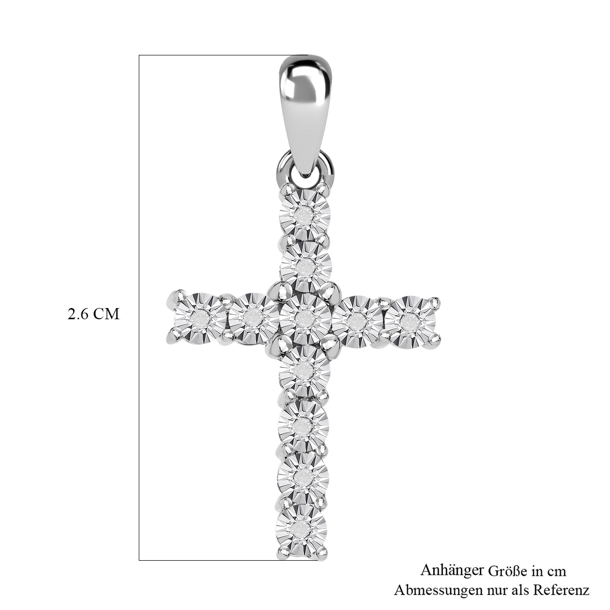Weißer Diamant Anhänger 925 Silber platiniert ca. 0.05 ct