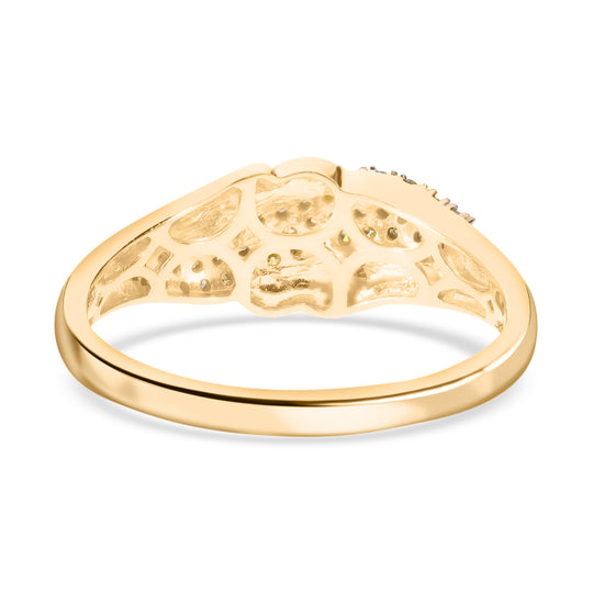 Gelber Diamant Ring, 925 Silber Gelbgold Vermeil (Größe 20.00) ca. 0.25 ct