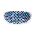 Blauer Diamant Ring, 925 Silber platiniert (Größe 18.00) ca. 1.00 ct