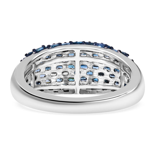 Blauer Diamant Ring, 925 Silber platiniert (Größe 18.00) ca. 1.00 ct
