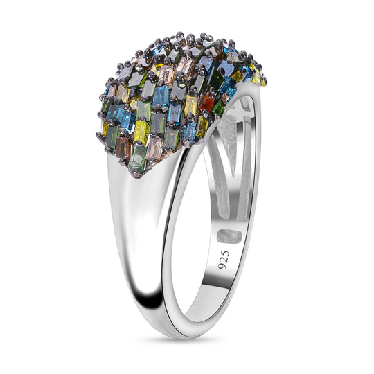Natürlicher Champagner Diamant P3, Roter Diamant Ringe 925 Silber platiniert (Größe 17.00) ca. 1.00 ct