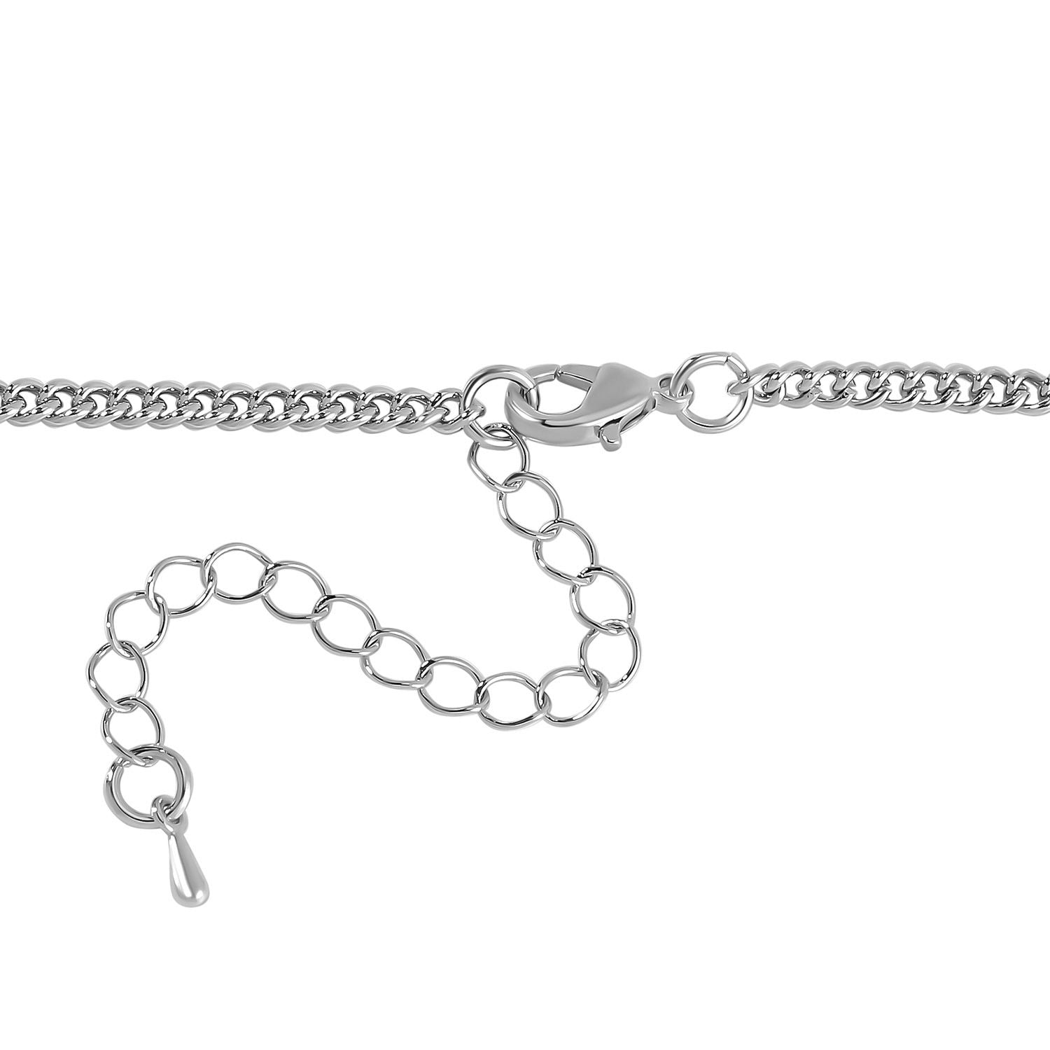 Schwarzer Kristall, Grauer Kristall Halskette ca. 60 cm Legierung emailliert