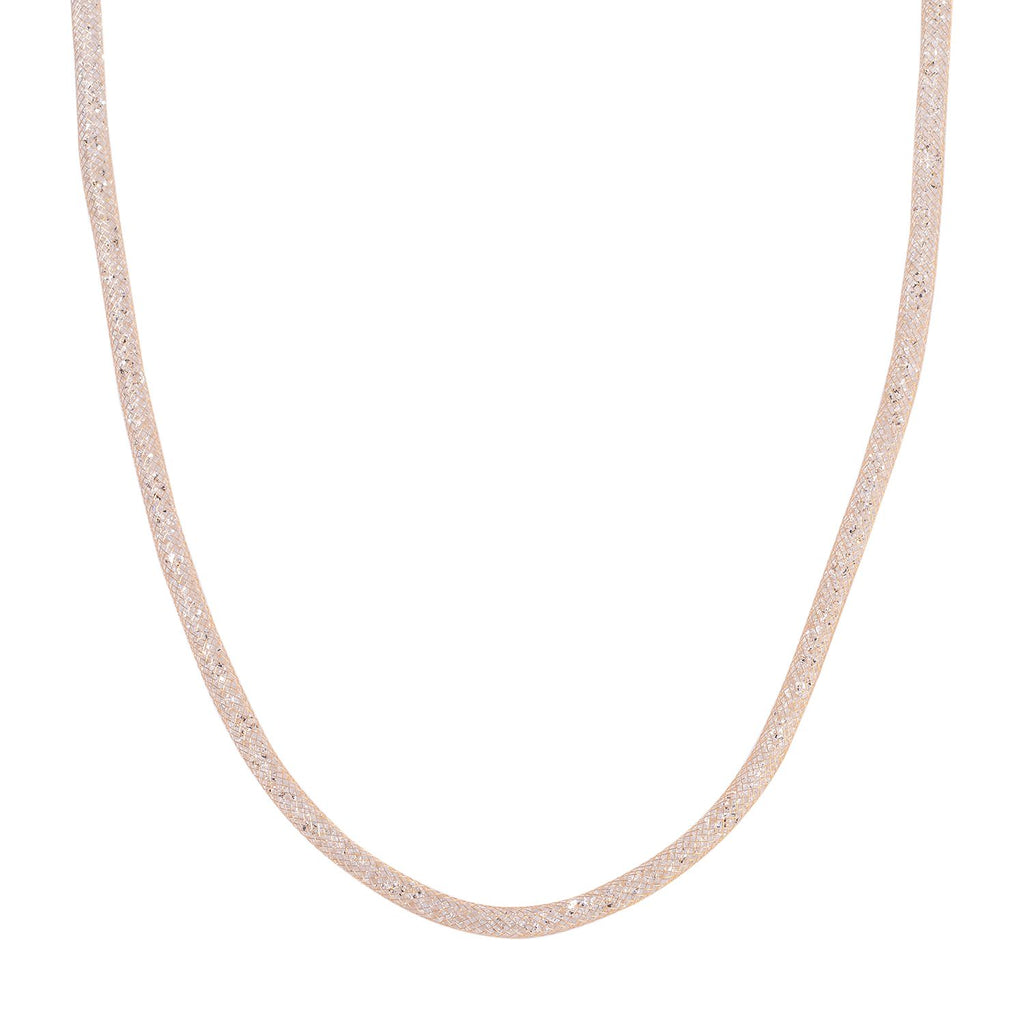 Weißer Kristall Halskette ca. 75 cm Reines Messing