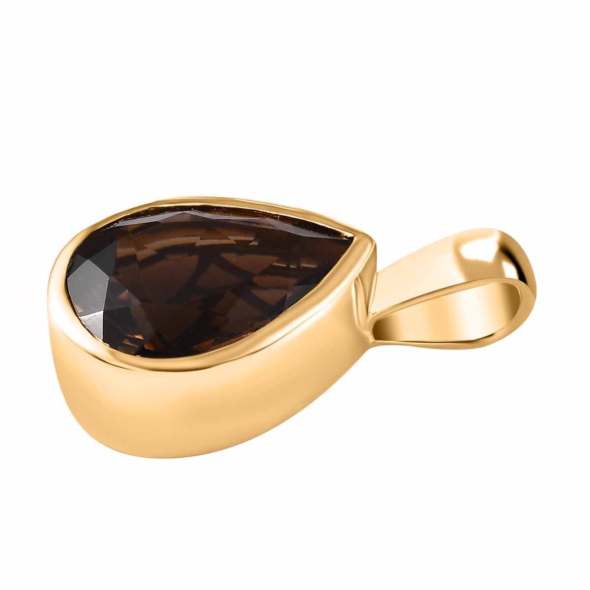 Rauchquarz Anhänger, 925 Silber Gelbgold Vermeil, ca. 6.55 ct