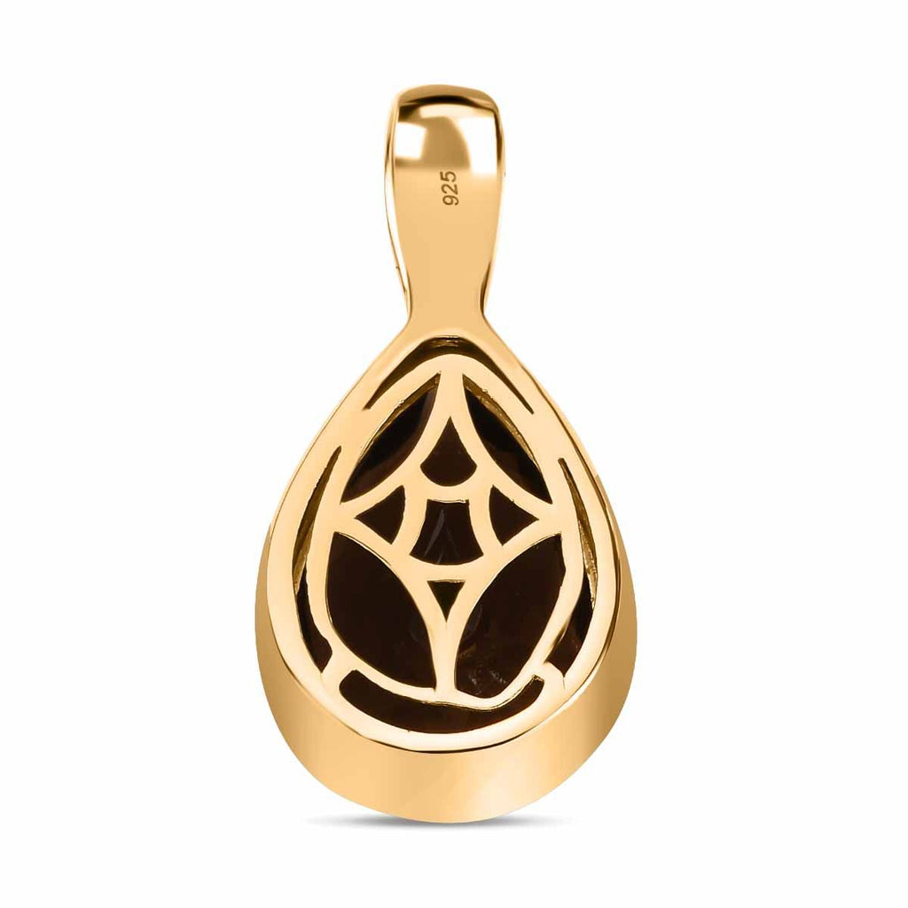 Rauchquarz Anhänger, 925 Silber Gelbgold Vermeil, ca. 6.55 ct