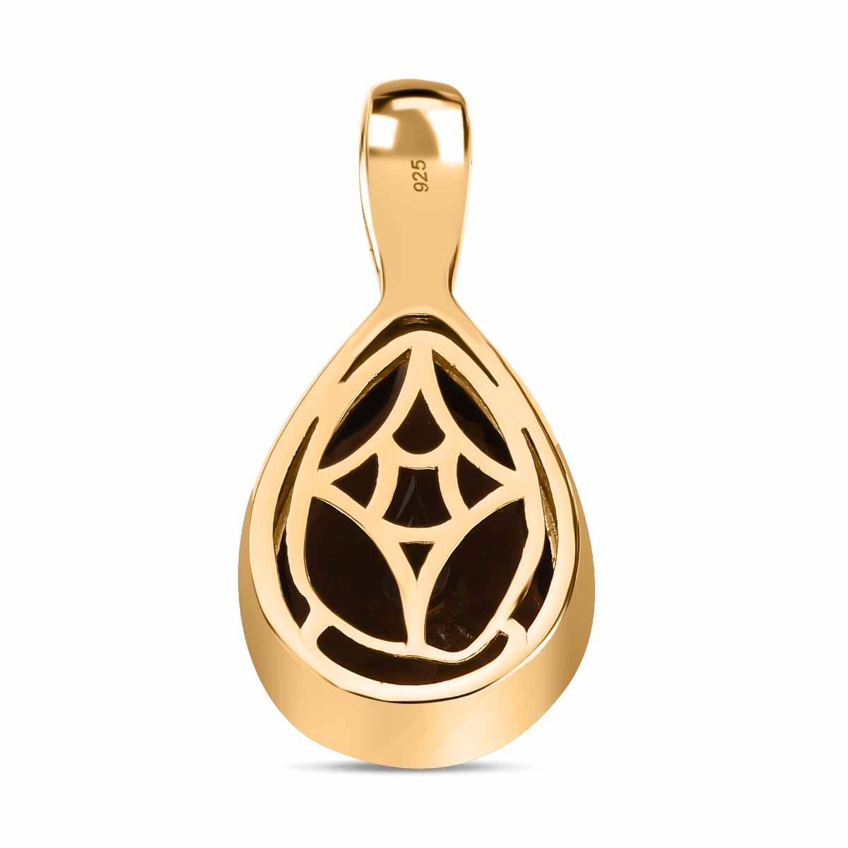Rauchquarz Anhänger, 925 Silber Gelbgold Vermeil, ca. 6.55 ct