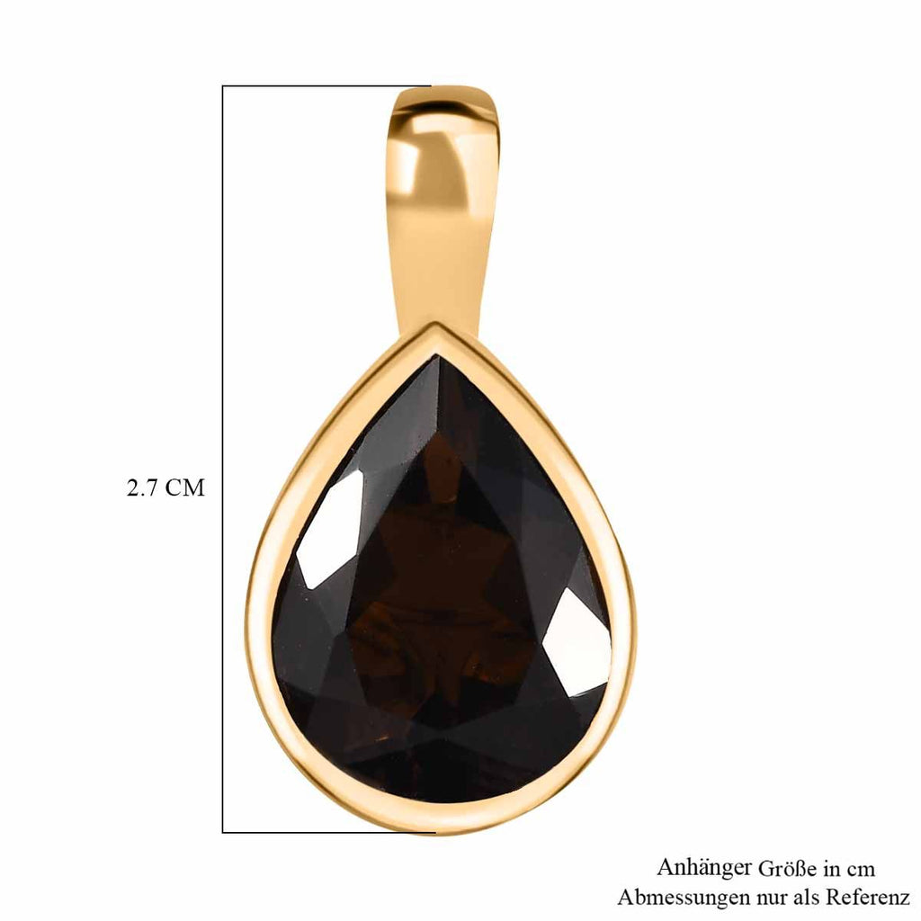 Rauchquarz Anhänger, 925 Silber Gelbgold Vermeil, ca. 6.55 ct