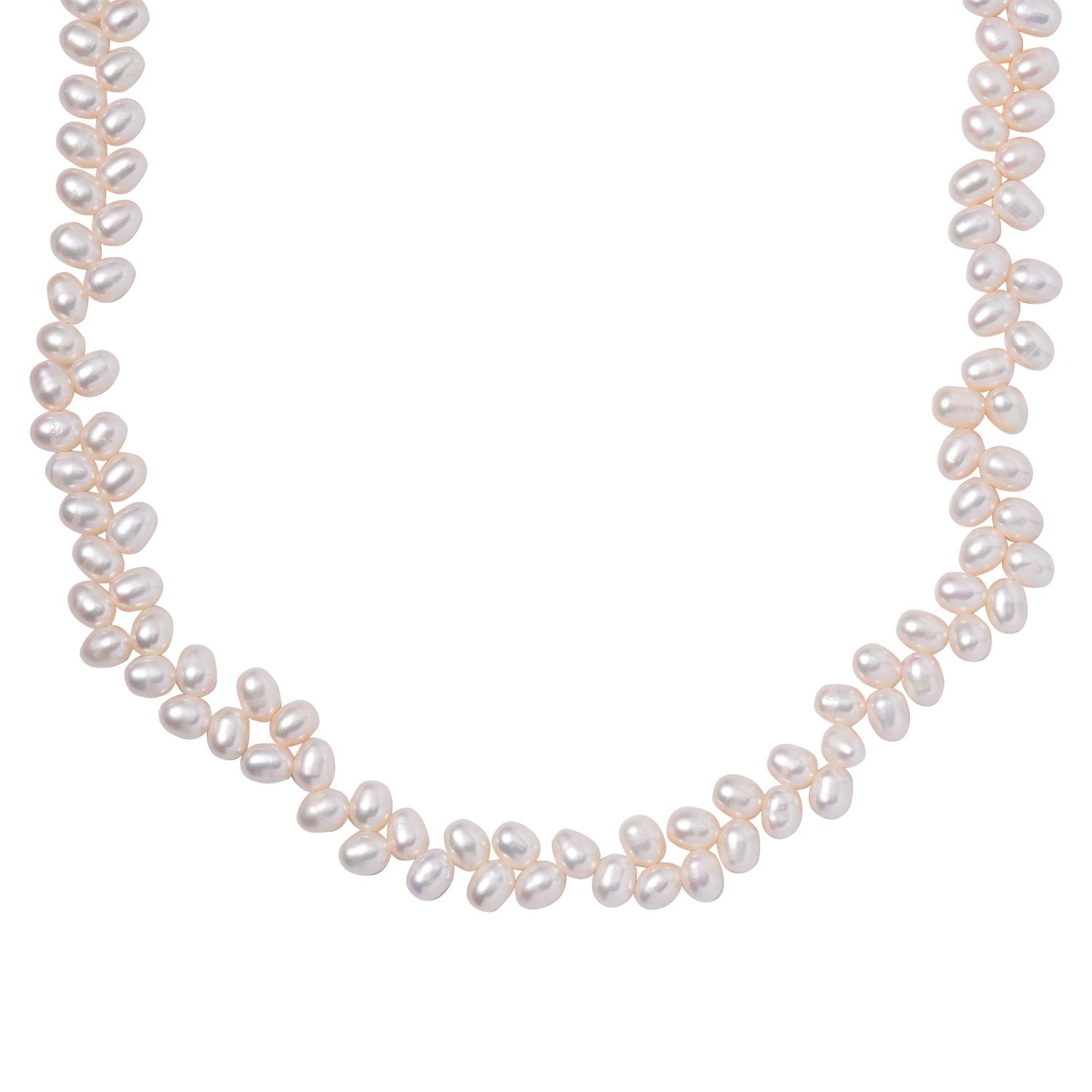 Weiße Süßwasser Perle Halskette ca. 45 cm 925 Silber rhodiniert