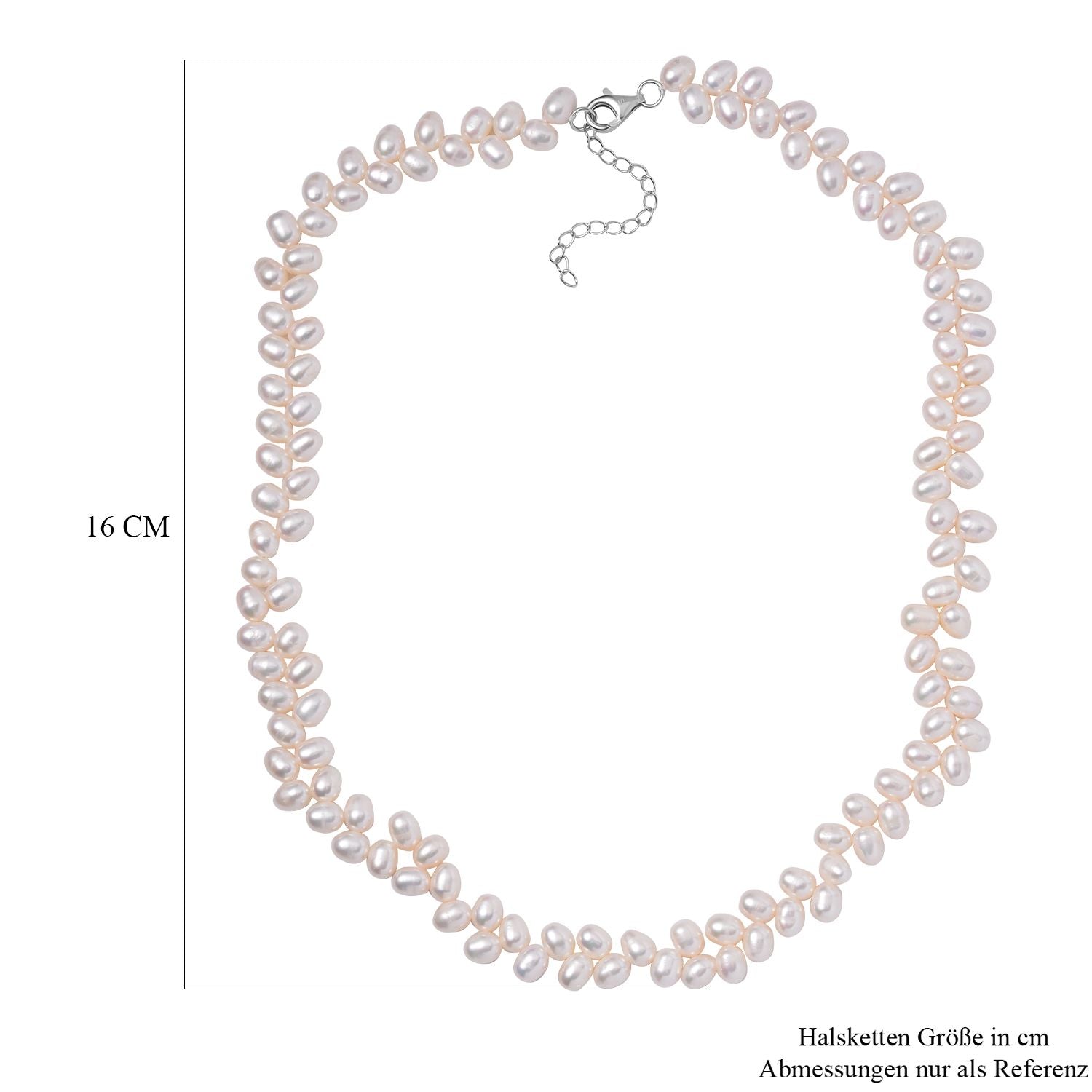 Weiße Süßwasser Perle Halskette ca. 45 cm 925 Silber rhodiniert